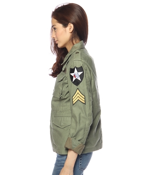 AMERICAN RAG CIE(アメリカンラグシー)の「marka×AMERICAN RAG CIE マーカ×アメリカンラグ シー(213-MRK-M10L-10BL01C)(ミリタリージャケット・レディース・オリーブ/ブラック・1/FREE)」の3枚目の写真