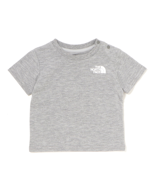 THE NORTH FACE（ザノースフェイス）の「ザ・ノース・フェイス キッズ&ベビーカットソー / ショートスリーブスクエアロゴティー（Tシャツ/カットソー・キッズ・ダークブルー/ミックスグレー/ホワイト・140/100/120/90/80/110/130/150）」の2枚目の写真