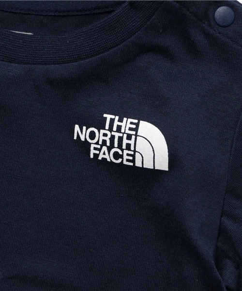 THE NORTH FACE（ザノースフェイス）の「ザ・ノース・フェイス キッズ&ベビーカットソー / ショートスリーブスクエアロゴティー（Tシャツ/カットソー・キッズ・ダークブルー/ミックスグレー/ホワイト・140/100/120/90/80/110/130/150）」の6枚目の写真