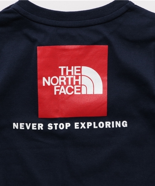 THE NORTH FACE（ザノースフェイス）の「ザ・ノース・フェイス キッズ&ベビーカットソー / ショートスリーブスクエアロゴティー（Tシャツ/カットソー・キッズ・ダークブルー/ミックスグレー/ホワイト・140/100/120/90/80/110/130/150）」の9枚目の写真