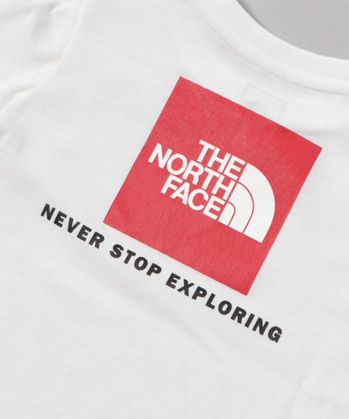 THE NORTH FACE（ザノースフェイス）の「ザ・ノース・フェイス キッズ&ベビーカットソー / ショートスリーブスクエアロゴティー（Tシャツ/カットソー・キッズ・ダークブルー/ミックスグレー/ホワイト・140/100/120/90/80/110/130/150）」の10枚目の写真