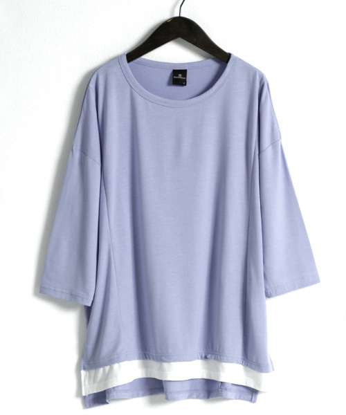 MONO-MART(モノマート)の「ドロップショルダー裾レイヤードヘムラインカットソー(3/4スリーブ)(Tシャツ/カットソー・メンズ・ブルー系その他/ホワイト系その他/ブラック系その他/グレー系その他/ブルー系その他2・FREE)」の17枚目の写真