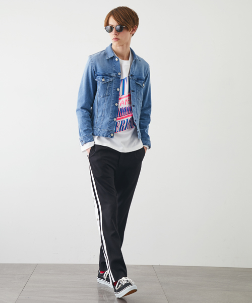 STUDIOUS（ステュディオス）の「【STUDIOUS】ストレッチデニムウォッシュドGジャン（デニムジャケット・メンズ・ネイビー/サックスブルー・1/3/2）」の4枚目の写真