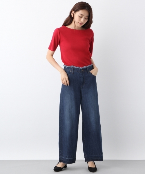 LEPSIM（レプシィム）の「テレコボートネックプルオーバー5S　761940（Tシャツ/カットソー・レディース・レッド/オフホワイト/ブラック・MEDIUM/LARGE）」の6枚目の写真