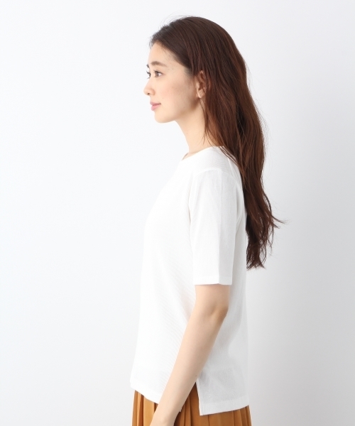 LEPSIM（レプシィム）の「テレコボートネックプルオーバー5S　761940（Tシャツ/カットソー・レディース・レッド/オフホワイト/ブラック・MEDIUM/LARGE）」の7枚目の写真