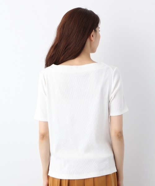 LEPSIM（レプシィム）の「テレコボートネックプルオーバー5S　761940（Tシャツ/カットソー・レディース・レッド/オフホワイト/ブラック・MEDIUM/LARGE）」の8枚目の写真