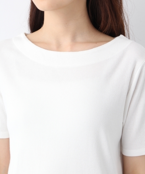 LEPSIM（レプシィム）の「テレコボートネックプルオーバー5S　761940（Tシャツ/カットソー・レディース・レッド/オフホワイト/ブラック・MEDIUM/LARGE）」の9枚目の写真