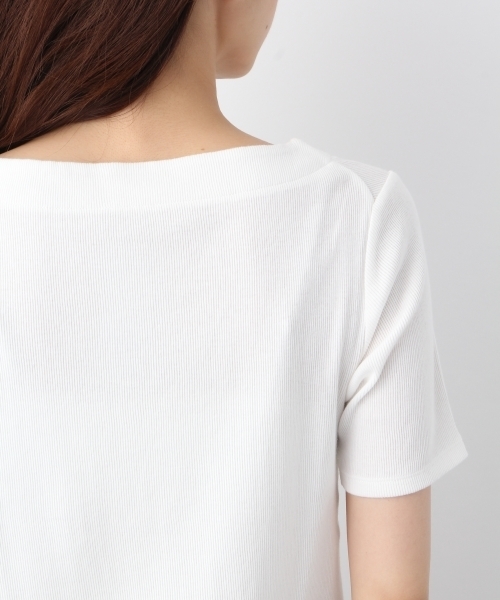 LEPSIM（レプシィム）の「テレコボートネックプルオーバー5S　761940（Tシャツ/カットソー・レディース・レッド/オフホワイト/ブラック・MEDIUM/LARGE）」の12枚目の写真