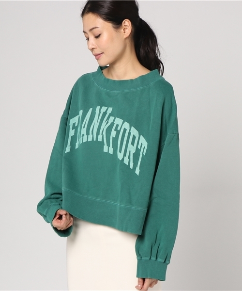 DOUBLE NAME(ダブルネーム)の「ピグメントBIGオフショル裏毛プルオーバー(Tシャツ/カットソー・レディース・ブラック/グリーン/ライトグレー・FREE)」の3枚目の写真