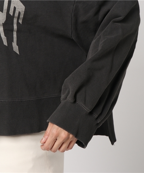 DOUBLE NAME(ダブルネーム)の「ピグメントBIGオフショル裏毛プルオーバー(Tシャツ/カットソー・レディース・ブラック/グリーン/ライトグレー・FREE)」の4枚目の写真