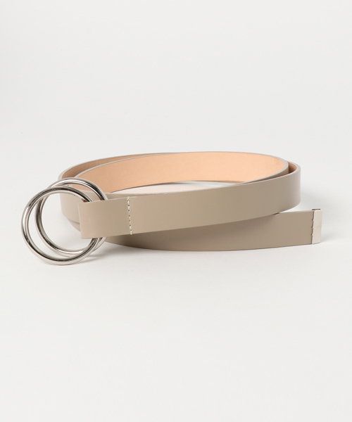 un dix cors（アンディコール）の「【Le Vernis（ルベルニ）】ダブルリングベルト（ベルト・レディース・サンドベージュ/ブラウン/ブラック・ﾌﾘ-）」の3枚目の写真