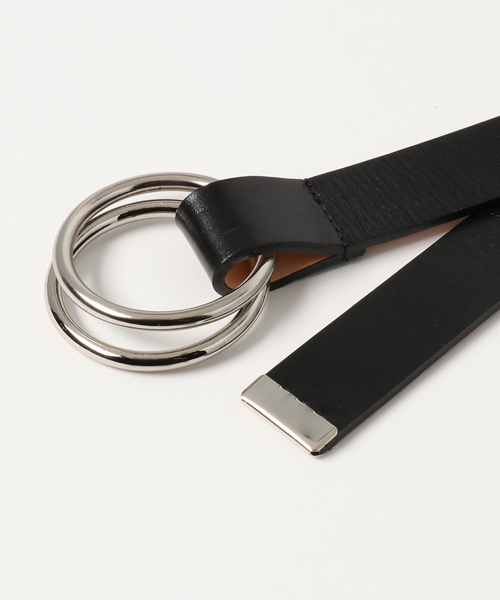 un dix cors（アンディコール）の「【Le Vernis（ルベルニ）】ダブルリングベルト（ベルト・レディース・サンドベージュ/ブラウン/ブラック・ﾌﾘ-）」の5枚目の写真