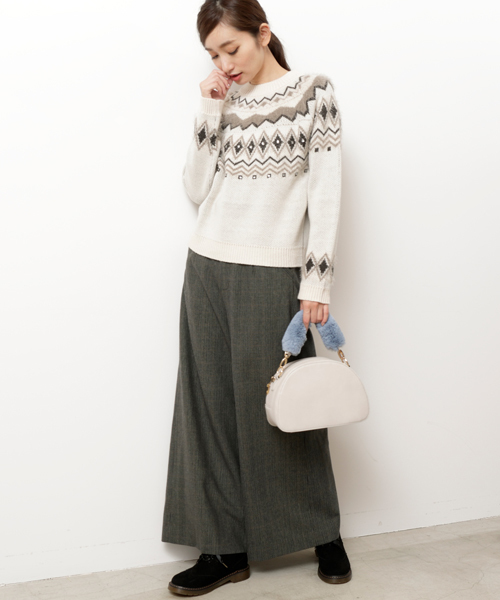 RAY CASSIN（レイカズン）の「ガンクラブチェックワイドパンツ（その他パンツ・レディース・カーキ/ブラウン/ライトグレー・FREE）」の15枚目の写真