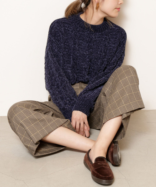 RAY CASSIN（レイカズン）の「ガンクラブチェックワイドパンツ（その他パンツ・レディース・カーキ/ブラウン/ライトグレー・FREE）」の18枚目の写真