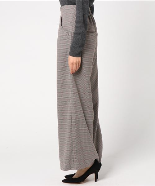 RAY CASSIN（レイカズン）の「ガンクラブチェックワイドパンツ（その他パンツ・レディース・カーキ/ブラウン/ライトグレー・FREE）」の4枚目の写真