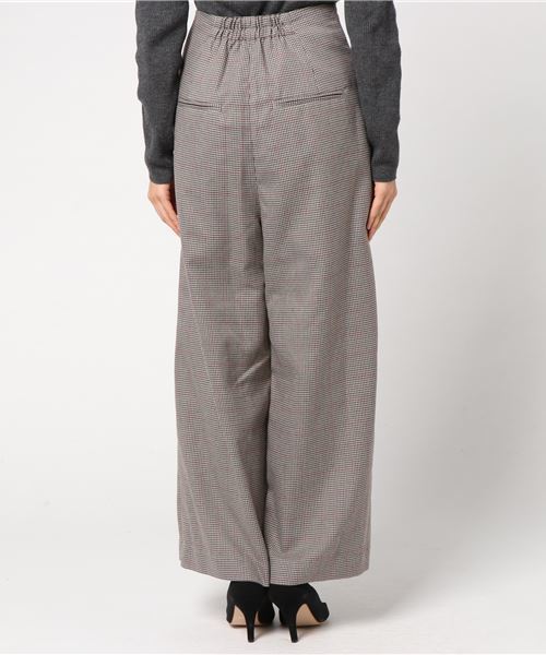 RAY CASSIN（レイカズン）の「ガンクラブチェックワイドパンツ（その他パンツ・レディース・カーキ/ブラウン/ライトグレー・FREE）」の5枚目の写真