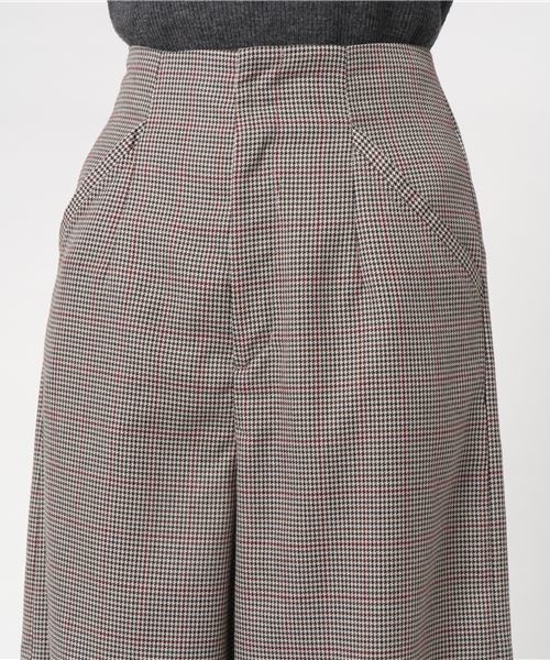 RAY CASSIN（レイカズン）の「ガンクラブチェックワイドパンツ（その他パンツ・レディース・カーキ/ブラウン/ライトグレー・FREE）」の6枚目の写真