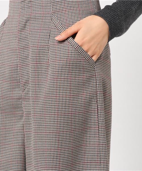 RAY CASSIN（レイカズン）の「ガンクラブチェックワイドパンツ（その他パンツ・レディース・カーキ/ブラウン/ライトグレー・FREE）」の8枚目の写真