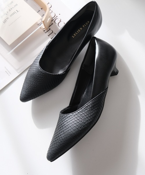 AmiAmi（アミアミ）の「バイカラー3cmヒールパンプス（パンプス・レディース・オレンジ/シルバーグレー/ベージュ系その他/レッド系その他/ブルー系その他3/ブラック系その他/レッド系その他2/ベージュ系その他2/ブラック/パイソン/ブルー系その他/ブラック系その他2/ホワイト系その他/ベージュ/ホワイト×ネイビー/ブラック系その他3/ブラウン系その他/ゴールド/シルバー系その他/ブラウン/アイボリー/ゼブラ/アニマル/ベージュ系その他3/グリーン/シルバー/ホワイト系その他2/ブロンズ・35/38/39/34/36/37/40）」の7枚目の写真