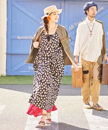 チャイハネ | 【チャイハネ】アフリカンドット柄変形ノースリーブワンピース(ワンピース)