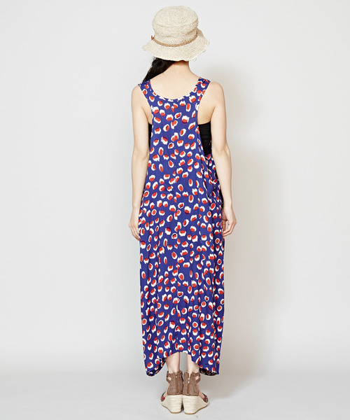 チャイハネ（チャイハネ）の「【チャイハネ】アフリカンドット柄変形ノースリーブワンピース（ワンピース・レディース・ブラック/イエロー/ブルー・FREE）」の10枚目の写真