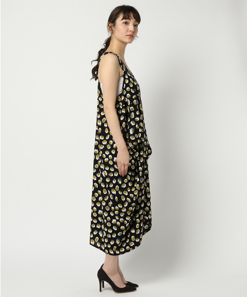 チャイハネ（チャイハネ）の「【チャイハネ】アフリカンドット柄変形ノースリーブワンピース（ワンピース・レディース・ブラック/イエロー/ブルー・FREE）」の5枚目の写真
