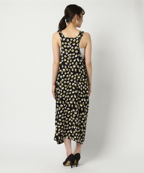 チャイハネ（チャイハネ）の「【チャイハネ】アフリカンドット柄変形ノースリーブワンピース（ワンピース・レディース・ブラック/イエロー/ブルー・FREE）」の6枚目の写真