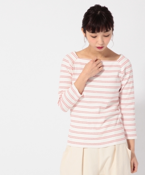 LOWRYS FARM(ローリーズファーム)の「リブスクエア/7S 784032(Tシャツ/カットソー・レディース・グリーン/レッド/オフホワイト/ブラック/グレー/ブルー系その他・LARGE/MEDIUM)」の17枚目の写真