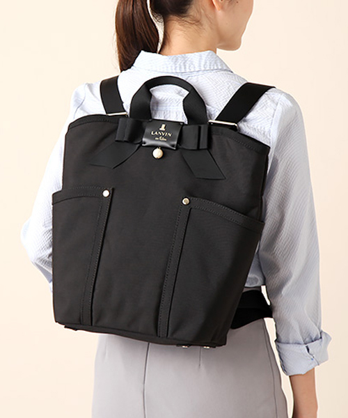 LANVIN en Bleu（ランバンオンブルー）の「ジュール 2wayリュックサック（バックパック/リュック・レディース・アイボリー/ブラック/ネイビー/ベージュ/グレー・FREE）」の3枚目の写真