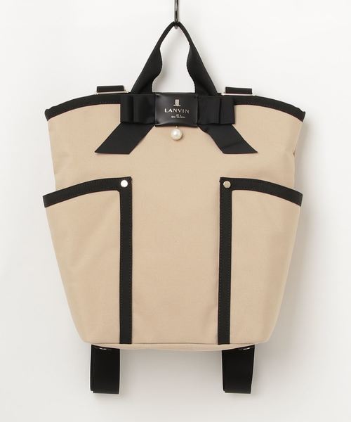 LANVIN en Bleu（ランバンオンブルー）の「ジュール 2wayリュックサック（バックパック/リュック・レディース・アイボリー/ブラック/ネイビー/ベージュ/グレー・FREE）」の4枚目の写真