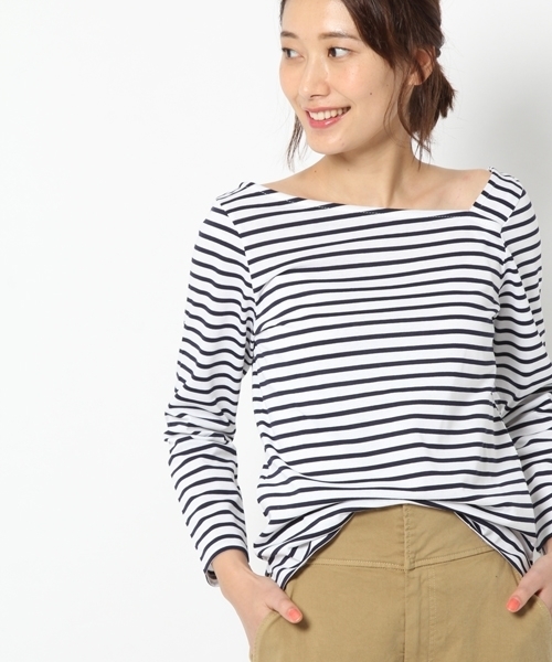 laboratory work（ラボラトリーワーク）の「ワンショルボーダープルオーバー（Tシャツ/カットソー・レディース・ホワイト/ブラック/ブルー・MEDIUM）」の16枚目の写真