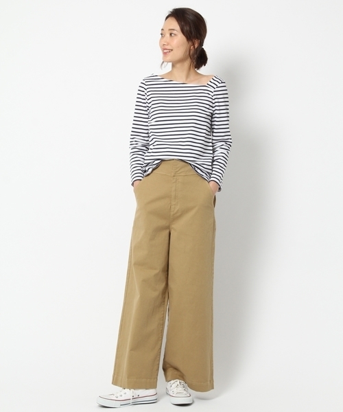 laboratory work（ラボラトリーワーク）の「ワンショルボーダープルオーバー（Tシャツ/カットソー・レディース・ホワイト/ブラック/ブルー・MEDIUM）」の8枚目の写真