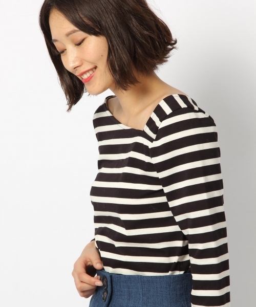 laboratory work（ラボラトリーワーク）の「ワンショルボーダープルオーバー（Tシャツ/カットソー・レディース・ホワイト/ブラック/ブルー・MEDIUM）」の10枚目の写真