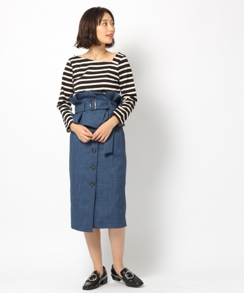 laboratory work（ラボラトリーワーク）の「ワンショルボーダープルオーバー（Tシャツ/カットソー・レディース・ホワイト/ブラック/ブルー・MEDIUM）」の6枚目の写真