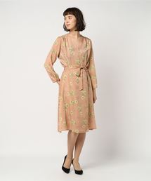 un dix cors | ピーチサテンプリントOP(ワンピース)