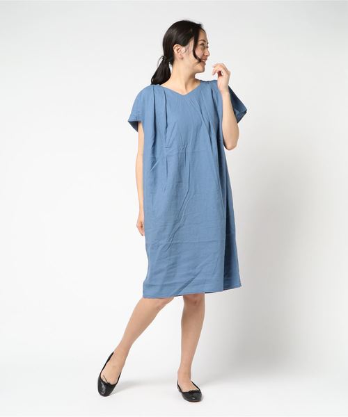 AMERICAN HOLIC（アメリカンホリック）の「・Vネックサックワンピース（ワンピース・レディース・チャコールグレー/ベージュ/ブルー・FREE）」の13枚目の写真