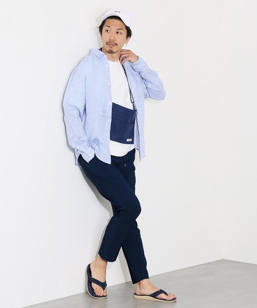 JOURNAL STANDARD relume（ジャーナルスタンダード　レリューム）の「リネンパナマシャツ#（シャツ/ブラウス・メンズ・ネイビー/サックスブルー/ブルー/ナチュラル/ブルー系その他・S/M/L）」の13枚目の写真