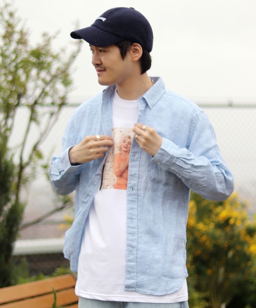 JOURNAL STANDARD relume（ジャーナルスタンダード　レリューム）の「リネンパナマシャツ#（シャツ/ブラウス・メンズ・ネイビー/サックスブルー/ブルー/ナチュラル/ブルー系その他・S/M/L）」の16枚目の写真