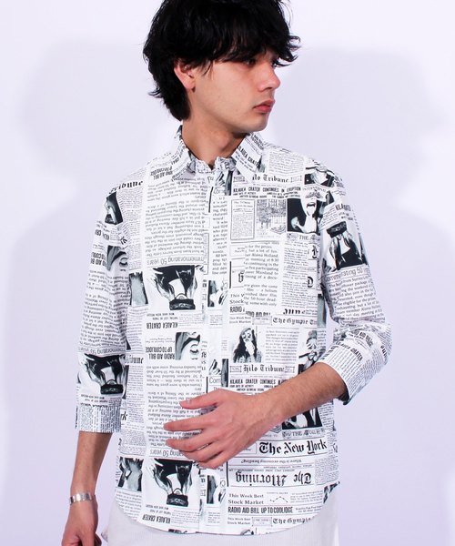 HaaT◆長袖シャツ/2/コットン/マルチカラー/総柄/HA71FJ641// HaaT(ハート) / 長袖シャツ/2/コットン/マルチカラー/総柄