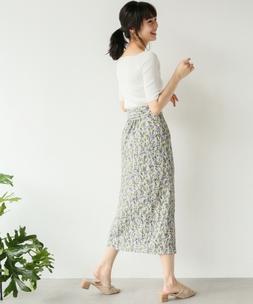 A part by（アパートバイ）の「RyNyラップタイトスカート 798511（スカート・レディース・レッド/グリーン/ベージュ系その他/ブルー系その他・FREE）」の6枚目の写真