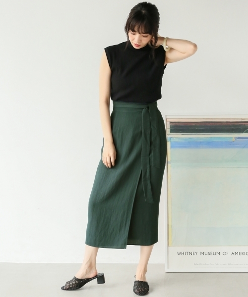 A part by（アパートバイ）の「RyNyラップタイトスカート 798511（スカート・レディース・レッド/グリーン/ベージュ系その他/ブルー系その他・FREE）」の8枚目の写真