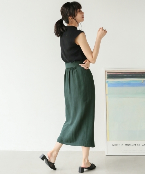 A part by（アパートバイ）の「RyNyラップタイトスカート 798511（スカート・レディース・レッド/グリーン/ベージュ系その他/ブルー系その他・FREE）」の9枚目の写真