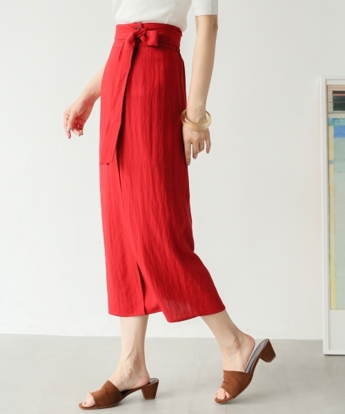 A part by（アパートバイ）の「RyNyラップタイトスカート 798511（スカート・レディース・レッド/グリーン/ベージュ系その他/ブルー系その他・FREE）」の14枚目の写真