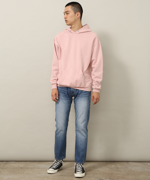 Russell Athletic(ラッセルアスレティック)の「【RUSSELL for ADAM ET ROPE'】ビッグシルエットパーカー(スウェット・メンズ・キナリ/ブラック/ダークブラウン/ピンク・M/L)」の6枚目の写真