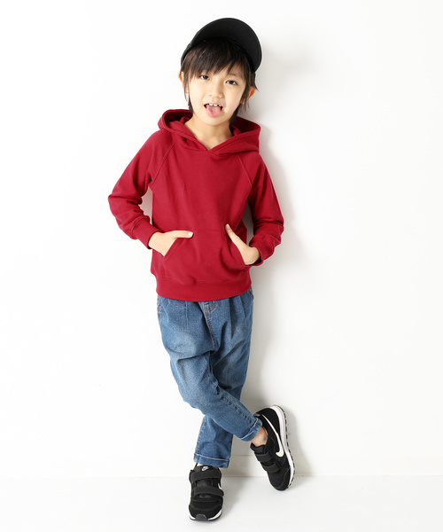 devirock（デビロック）の「無地スウェット長袖パーカー プルパーカー（パーカー・キッズ・ネイビー/杢グレー/グリーン系その他/レッド系その他/スモークピンク/グリーン系その他2/ブラック/ベージュ・140cm/150cm/100cm/130cm/120cm/160cm/110cm）」の16枚目の写真