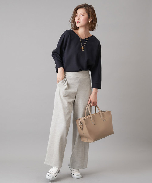 RIVE DROITE(リヴドロワ)の「千鳥ジャージセミワイドパンツ(その他パンツ・レディース・ライトグレー/ブラック・38/36)」の10枚目の写真