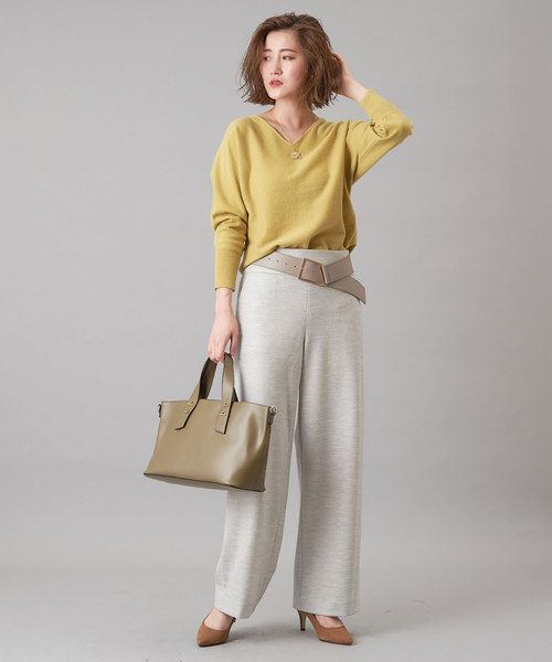 RIVE DROITE(リヴドロワ)の「千鳥ジャージセミワイドパンツ(その他パンツ・レディース・ライトグレー/ブラック・38/36)」の11枚目の写真