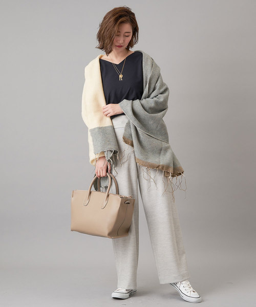 RIVE DROITE(リヴドロワ)の「千鳥ジャージセミワイドパンツ(その他パンツ・レディース・ライトグレー/ブラック・38/36)」の13枚目の写真