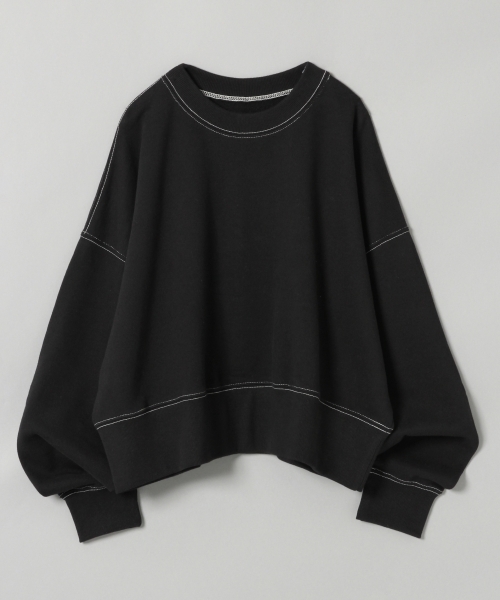 JEANASIS（ジーナシス）の「ステッチショートウラケプルオーバー/811323（スウェット・レディース・ブラック/ベージュ/オフホワイト・FREE）」の3枚目の写真