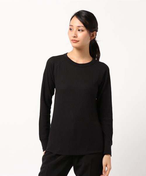 GLOBAL WORK(グローバルワーク)の「JE MORGANサーマル(ムジ)/819485(Tシャツ/カットソー・レディース・ホワイト/ブラック/グレー・FREE)」の4枚目の写真